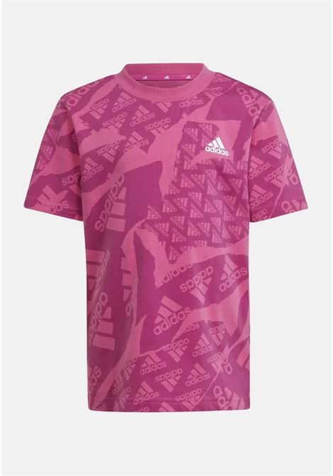 Pink and fuchsia allover logo baby girl t-shirt ADIDAS PERFORMANCE | IS2562.